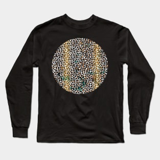 Colourful gradient unique flowers leopard stripes abstract modern 249 Pattern Long Sleeve T-Shirt